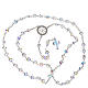 Rosary beads in 925 silver and strass, 6mm Pax symbol medal s3