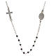 Necklace in 925 silver and black strass with Miraculous Medal 3mm s2