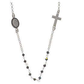 Collana Arg. 925 e strass nero Miracolosa 3mm