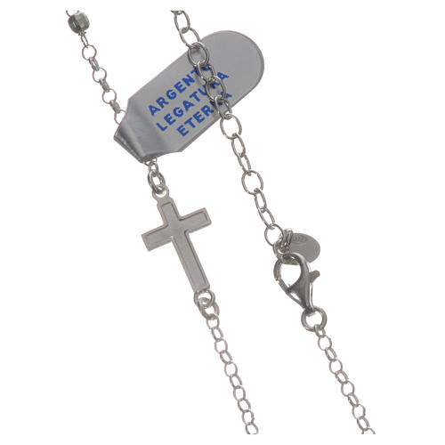 Necklace in 925 silver with Miraculous Medal 3mm with multifaceted grains 3