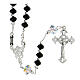 Rosary beads in 925 silver and black strass 6mm and Pater bead 8mm s1