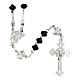 Rosary beads in 925 silver and black strass 6mm and Pater bead 8mm s2