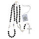 Rosary beads in 925 silver and black strass 6mm and Pater bead 8mm s4