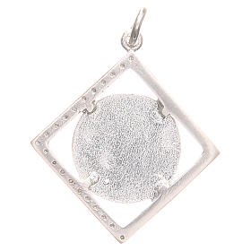 Pendant charm in 925 silver with Our Lady of Lourdes 1.5x1.5cm
