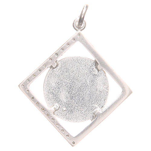 Pendant charm in 925 silver with Our Lady of Lourdes 1.5x1.5cm 2