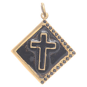 Pendant charm in 925 silver with cross 1.7x1.7cm