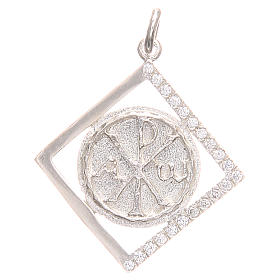 Pingente prata 925 símbolo Chi-Rho 1,7x1,7 cm