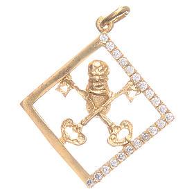 Pendant charm in 925 silver with Vatican keys 1.7x1.7cm