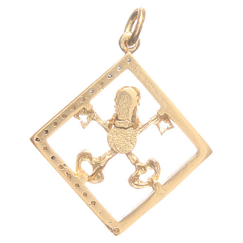Pendant charm in 925 silver with Vatican keys 1.7x1.7cm 2