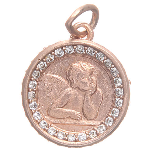 Medaglietta ottone Angelo Raffaello 1,6 cm 1