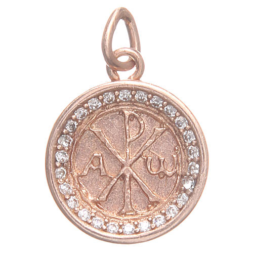 Pendant charm in rose 800 silver with Pax symbol 1.7cm 1