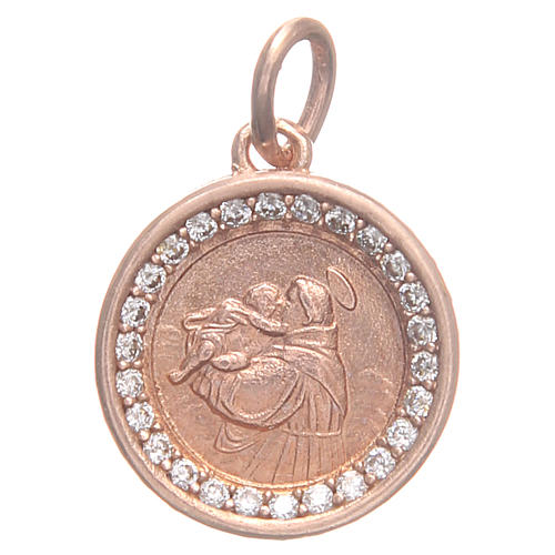 Medaille, Messing, Heiliger Antonius von Padua, 1,7 cm 1