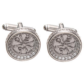 Spinki do mankietów: Spinki męskie srebro 800 symbol PAX 1.7 cm Spinki do mankietów: Spinki męskie srebro 800 symbol PAX 1.7 cm