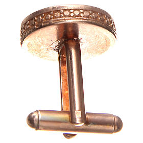 Boutons de manchette religieux: Boutons de manchettes arg 800 rosé Pape François 1,7 cm