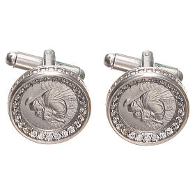 Christian cufflinks: Cufflinks Silver 800, St. Anthony of Padua 1,7cm Christian cufflinks: Cufflinks Silver 800, St. Anthony of Padua 1,7cm
