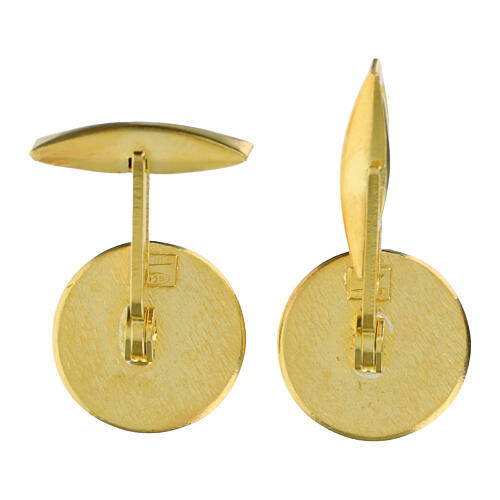 Boutons manchettes arg 800 doré Sigillum Militum Xpisti 1,6 cm 3