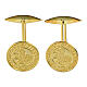 Boutons manchettes arg 800 doré Sigillum Militum Xpisti 1,6 cm s1