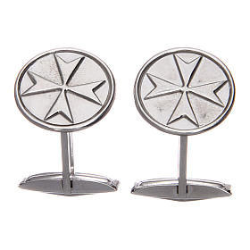 Boutons De Manchette Croix Maltaise Vintage - Faits Main, Argent 800, Occasion