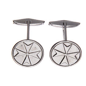 Gemelli per camicia argento 800 rod Croce Malta Medievale 1,8 cm