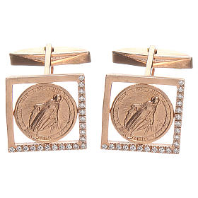 Gemelli gioielli argento 800 Madonna Miracolosa 1,7x1,7 cm