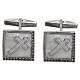 Cross cufflinks in burnished 925 Silver 1,6x1,6cm s1
