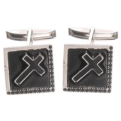 Cross cufflinks in 800 Silver 1,6x1,6cm 1