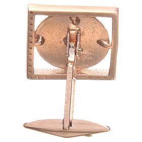 Boutons de manchette religieux: Boutons manchettes en argent 800 rosé Pape François 1,8x1,8 cm