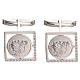 Boutons manchettes en argent 800 St Antoine Padou 1,7x1,7 cm s1