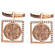 Botões de punho jóias prata 800 rosé símbolo Chi Rho 1,7x1,7 cm s1