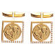 Boutons manchettes en argent 925 doré ange Raphaël 1,7x1,7 cm s1