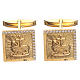 Boutons manchettes bijoux arg 925 doré Agnus Dei 1,7x1,7 cm s1