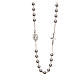 Rosary necklace in sterling silver, 4mm cross and Mercy medal s1