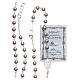 Collar rosario Plata 925 cuentas de 4 mm cruz y Misericodia s3