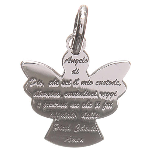 Ciondolo angelo argento 925 con preghiera angelo di Dio 1,7 cm 1