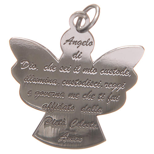 Pendentif ange argent 925 avec prière ange de Dieu ITA 2,7 cm 5