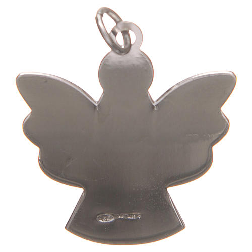 Pendentif ange argent 925 avec prière ange de Dieu ITA 2,7 cm 6