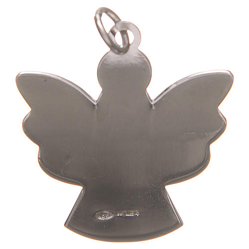 Pendentif ange argent 925 avec prière ange de Dieu ITA 2,7 cm 2