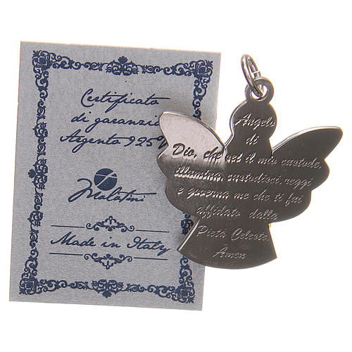 Pendentif ange argent 925 avec prière ange de Dieu ITA 2,7 cm 3