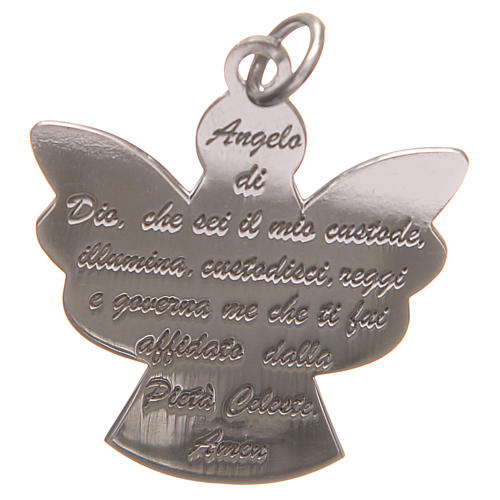 Pingente anjo prata 925 com oração Santo Anjo 2,7 cm 5
