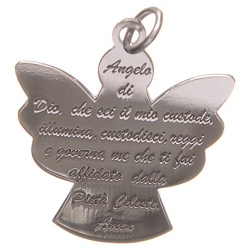 Pingente anjo prata 925 com oração Santo Anjo 2,7 cm 1