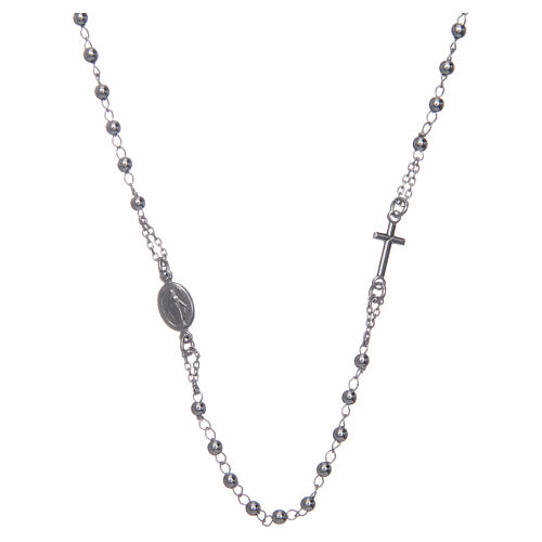 Collar rosario AMEN plata 925 rodio 1
