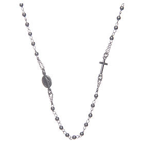 Collana rosario girocollo AMEN argento 925 fin. Rodio