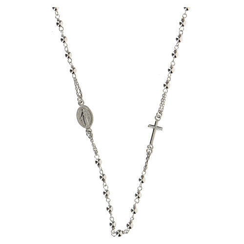 Collana rosario girocollo AMEN argento 925 fin. Rodio 4