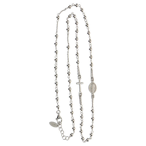 Collana rosario girocollo AMEN argento 925 fin. Rodio 6