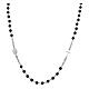 Collar rosario AMEN cristales negros plata 925 Rodio s1