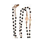 Collar rosario AMEN cristales negros plata 925 rosado s4