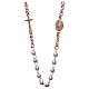 Collar rosario AMEN perlas plata 925 rosado s1