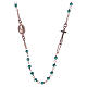 Collana rosario girocollo AMEN cristalli verdi arg. 925 fin. Rosè s2