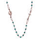Rosary AMEN Necklace green crystals silver 925, Rosè finish s1