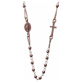 Rosenkranz Kette AMEN Silber 925 Rosa Finish
